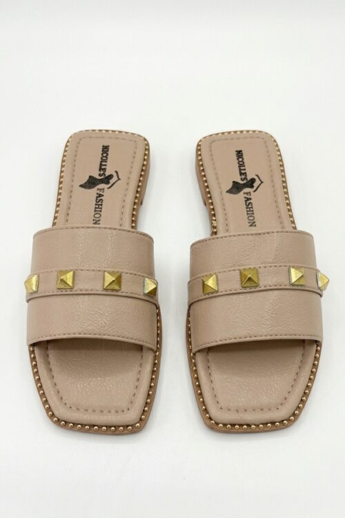 Beige Con Puntas Doradas