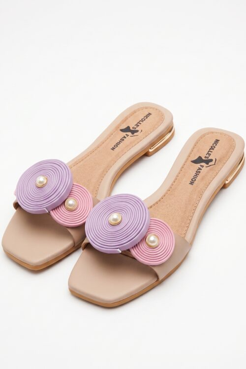 Sandalias Morado Rosado Circular