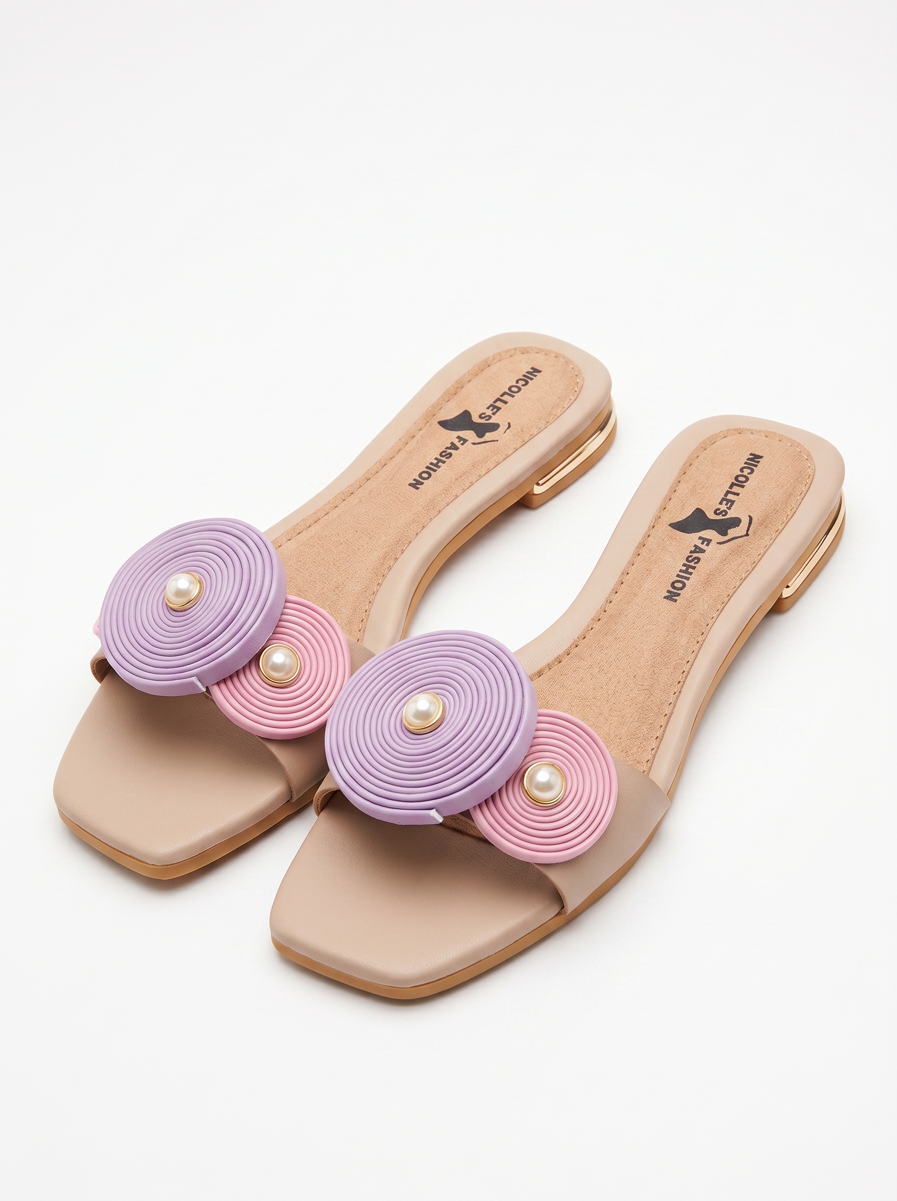 Sandalias Morado Rosado Circular