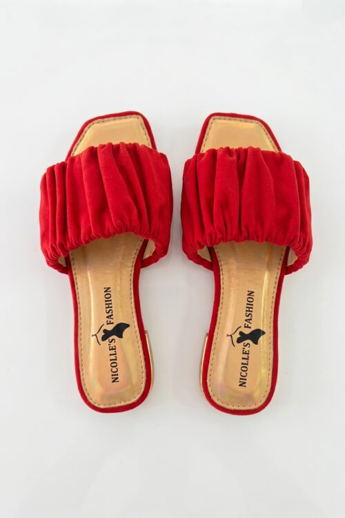 Sandalias Rojas Detalle dorado