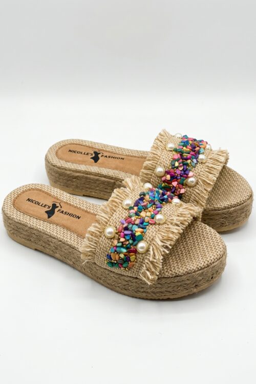 Plataforma Multicolor con Perlas