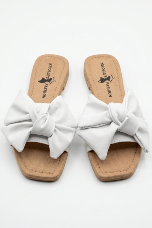 Sandalias chongo blanco con cafe