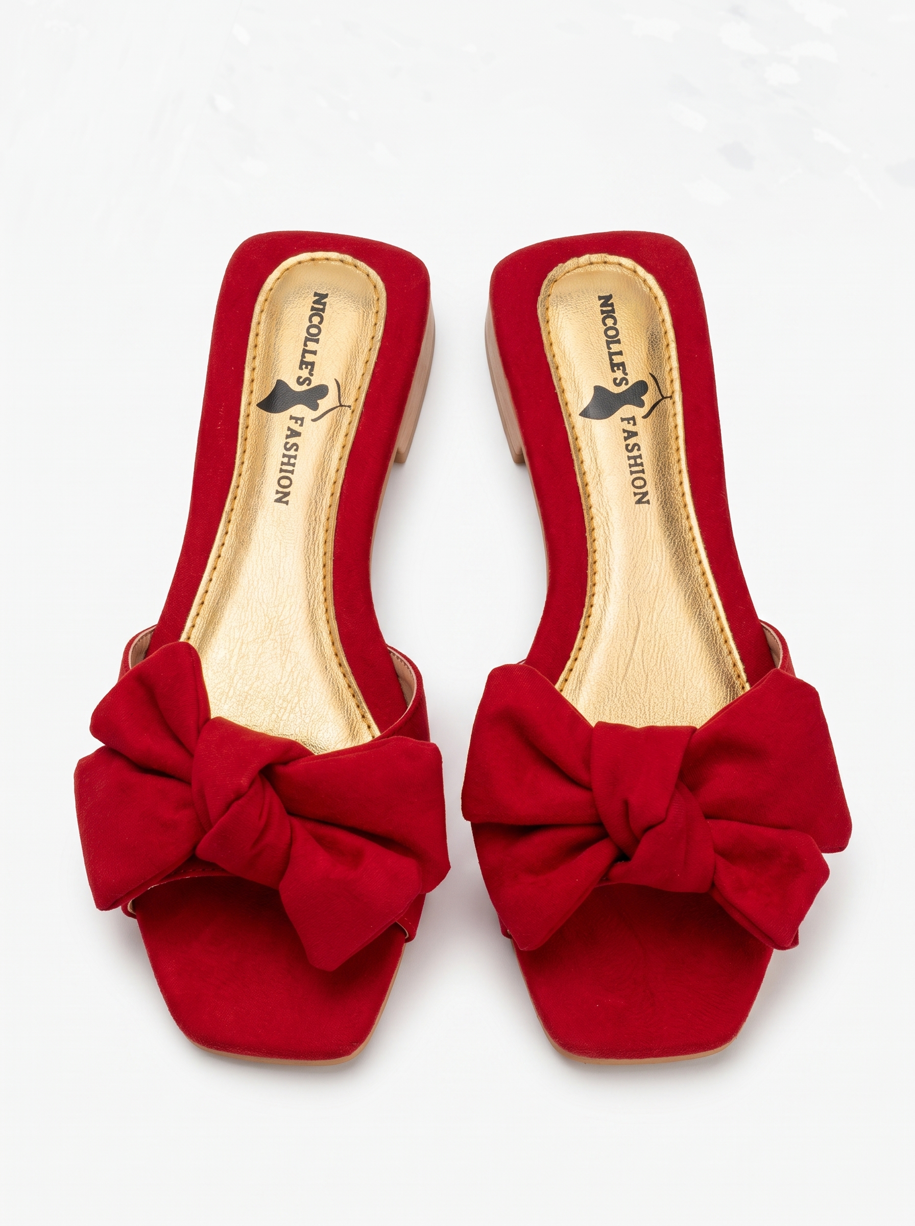 Sandalia Rojo chongo elegante seda
