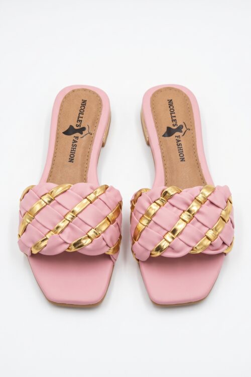 Sandalias Rosada con Dorado